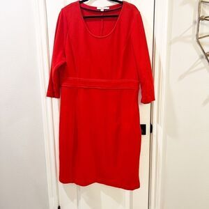 Boden‎ Agnes Red Ponte Knit Mini Sheath Dress Size 18 L Tall